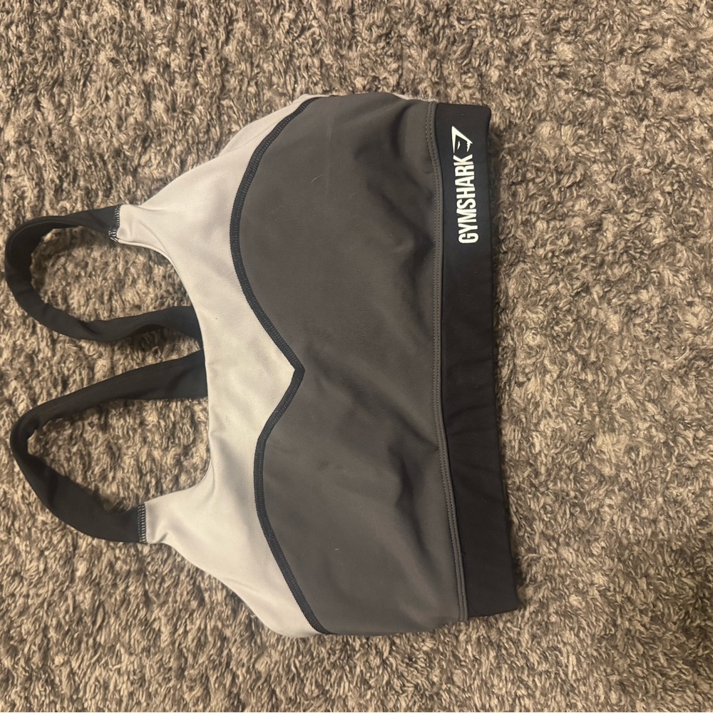 Gymshark Gray and Black Performance Swim Top